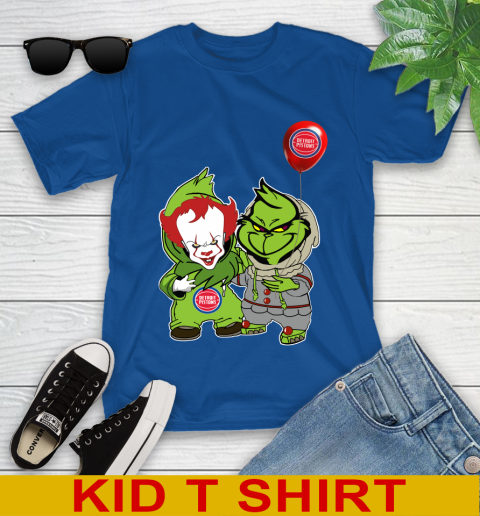 Detroit Pistons Baby Pennywise Grinch Christmas NBA Basketball Youth T-Shirt 9