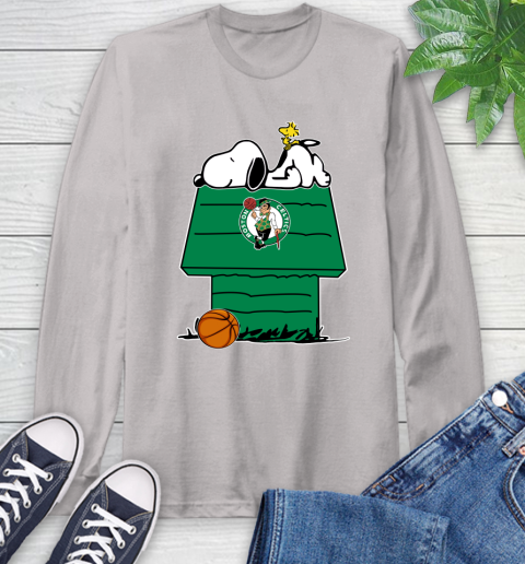 Boston Celtics NBA Basketball Snoopy Woodstock The Peanuts Movie Long Sleeve T-Shirt 12