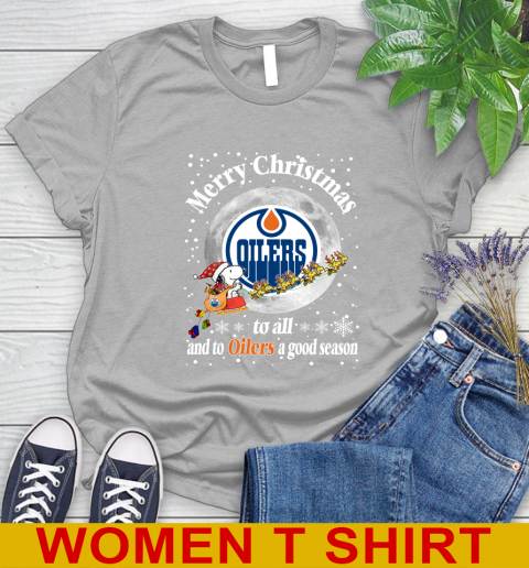 Edmonton Oilers Merry Christmas To All And To Oilers A Good Season NHL Hockey Sports Women's T-Shirt 5