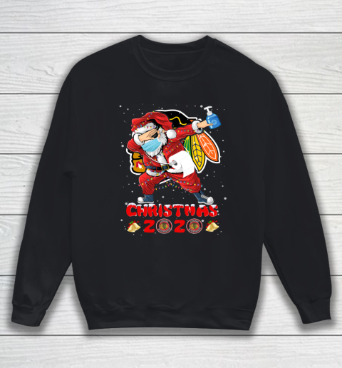 Chicago Blackhawks Funny Santa Claus Dabbing Christmas 2020 NHL Sweatshirt