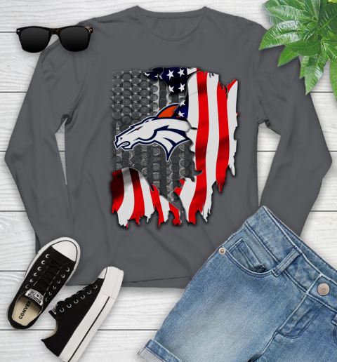 Denver Broncos NFL Football American Flag Youth Long Sleeve 9