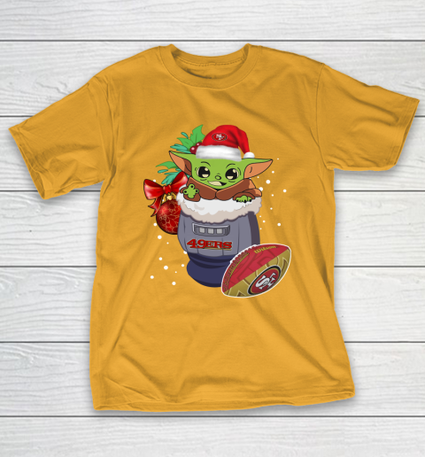 San Francisco 49ers Christmas Baby Yoda Star Wars Funny Happy NFL T-Shirt 4