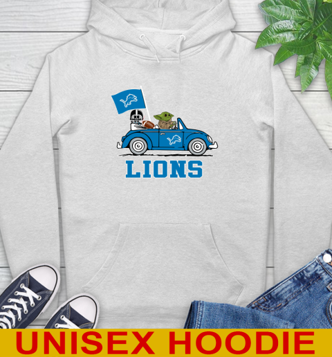 NFL Football Detroit Lions Darth Vader Baby Yoda Driving Star Wars Shirt Hoodie