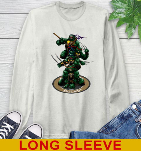 NHL Hockey Anaheim Ducks Teenage Mutant Ninja Turtles Shirt Long Sleeve T-Shirt 12