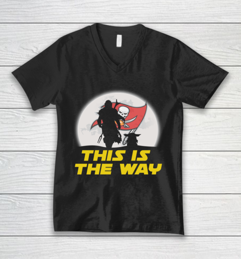Tampa Bay Buccaneers NFL Football Star Wars Yoda And Mandalorian This Is The Way V-Neck T-Shirt