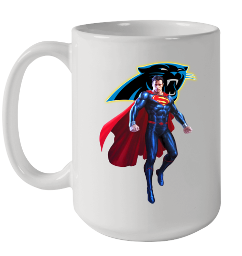 NFL Superman DC Sports Football Carolina Panthers Ceramic Mug 15oz