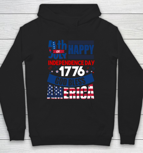 Happy Independance day 1776 God Bless America 4th Of July Hoodie
