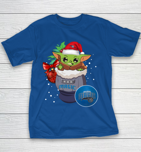 Orlando Magic Christmas Baby Yoda Star Wars Funny Happy NBA Youth T-Shirt 8