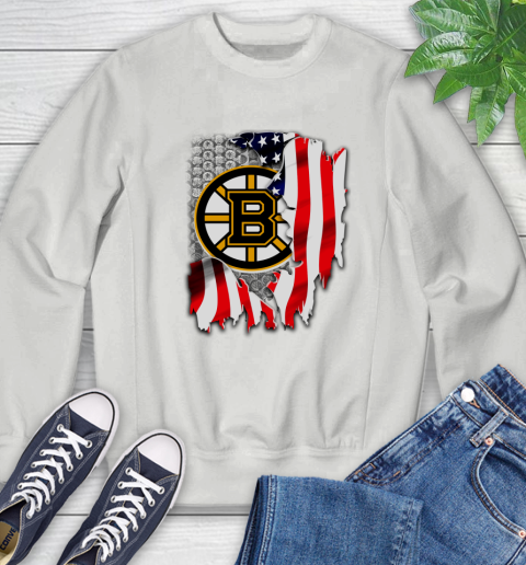Boston Bruins NHL Hockey American Flag Sweatshirt 5