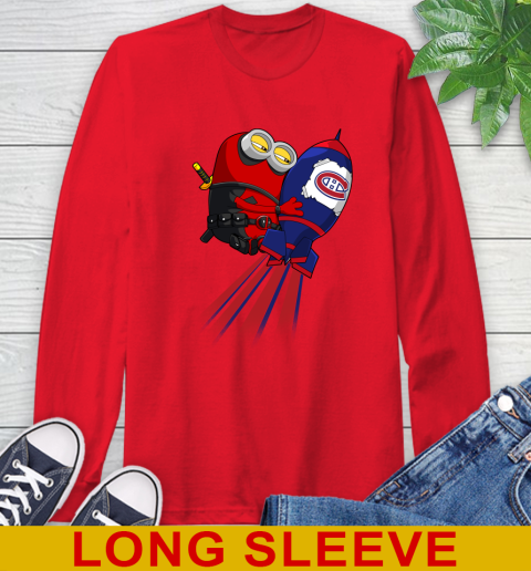 NHL Hockey Montreal Canadiens Deadpool Minion Marvel Shirt Long Sleeve T-Shirt 12