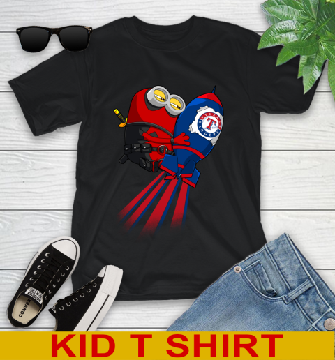 MLB Baseball Texas Rangers Deadpool Minion Marvel Shirt Youth T-Shirt