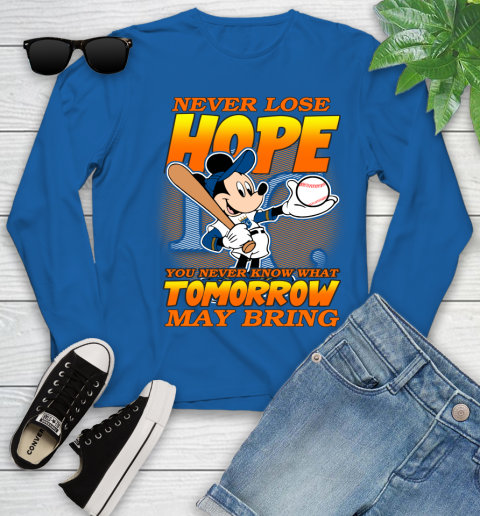 Kansas City Royals MLB Baseball Mickey Disney Never Lose Hope Youth Long Sleeve 10