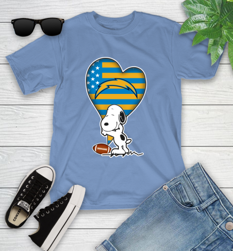 San Diego Chargers NFL Football The Peanuts Movie Adorable Snoopy Youth T-Shirt 11