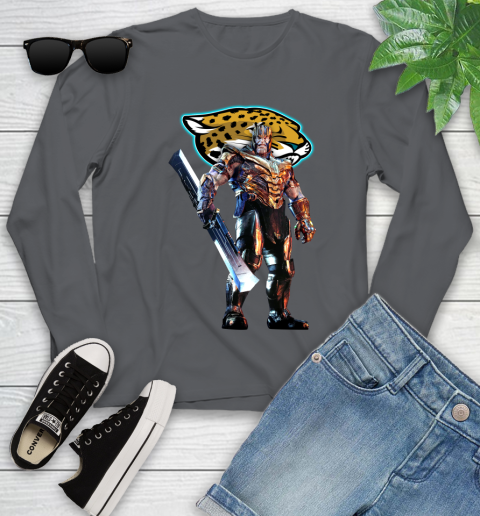 NFL Thanos Gauntlet Avengers Endgame Football Jacksonville Jaguars Youth Long Sleeve 8