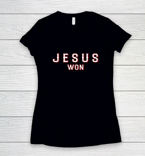 Jesus Won Texas Women's V-Neck T-Shirt