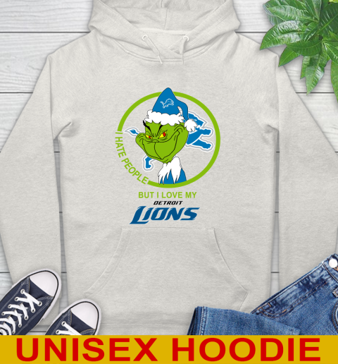 Detroit Lions NFL Christmas Grinch I Hate People But I Love My Favorite Football Team Hoodie 12