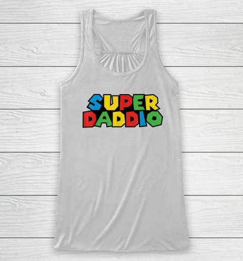 Super Daddio Funny Gamer Dad Fathers Day Video Game Lover Racerback Tank