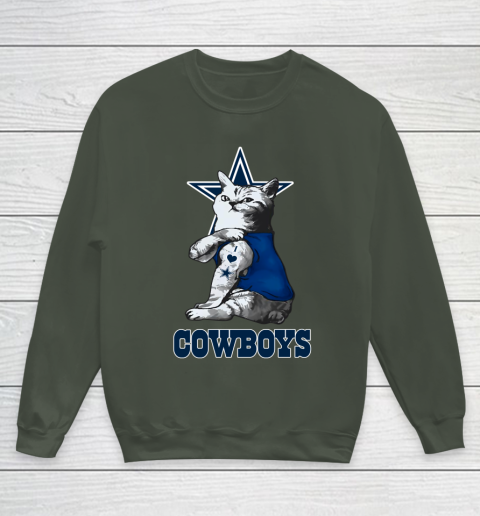 NFL Football My Cat Loves Dallas Cowboys Youth Sweatshirt 8