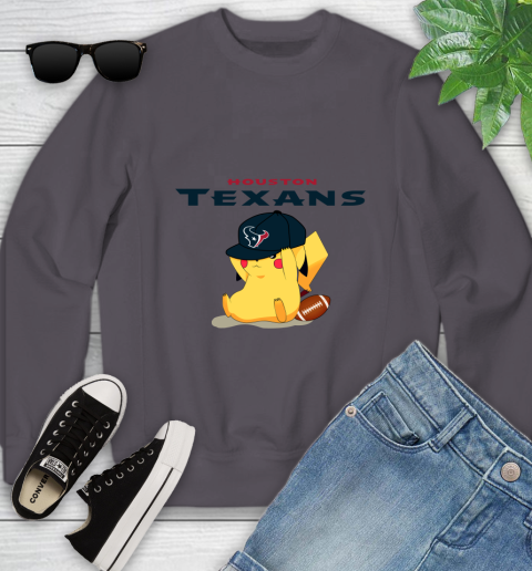 NFL Pikachu Football Sports Houston Texans Youth Sweatshirt 6