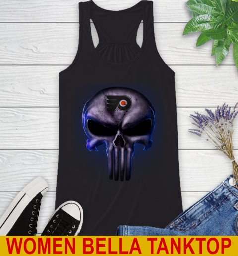Philadelphia Flyers NHL Hockey Punisher Skull Sports Racerback Tank