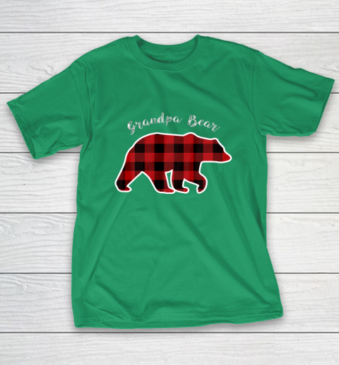 GRANDPA BEAR Men Red Plaid Christmas Pajama Family Gift T-Shirt 5