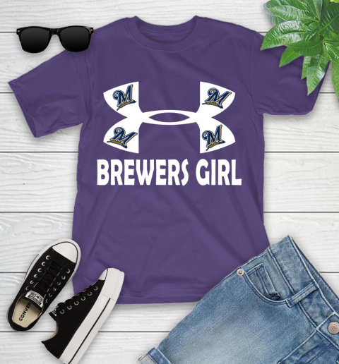 MLB Milwaukee Brewers Under Armour Baseball Sports Youth T-Shirt 3