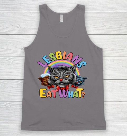 Lesbians Eat What Mug Pussy Cat Funny LGBT Pride Tank Top 6