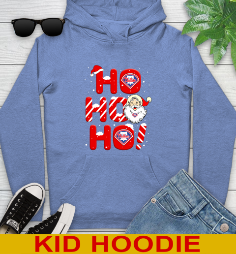 Philadelphia Phillies MLB Baseball Ho Ho Ho Santa Claus Merry Christmas Shirt Youth Hoodie 12