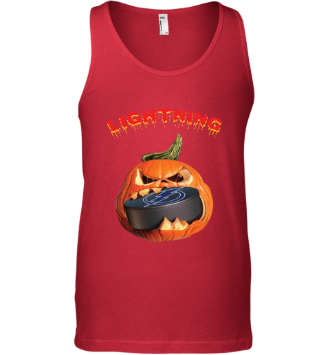 NHL Tampa Bay Lightning Halloween Pumpkin Hockey Sports 0UH3XXupsq9 unisex tank 17 95 151514 front red