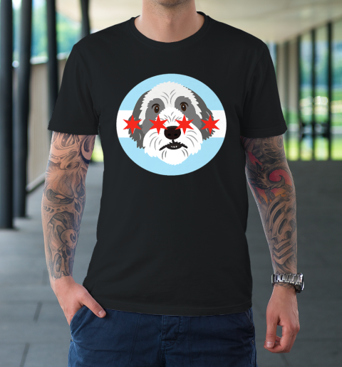 Doodle Dog Chicago Flag T-Shirt