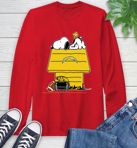 Los Angeles Chargers NFL Football Snoopy Woodstock The Peanuts Movie Long Sleeve T-Shirt 10