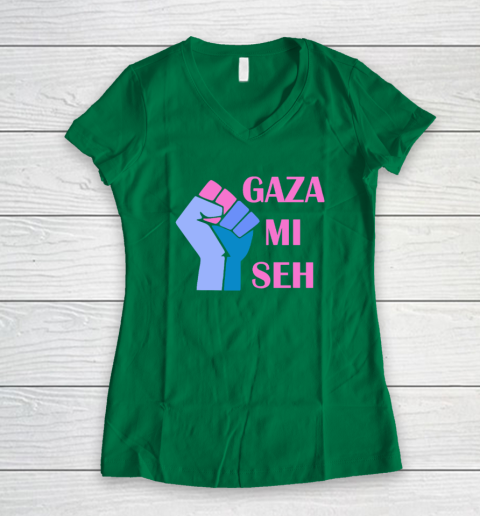 Gaza Mi Seh Palestine Women's V-Neck T-Shirt 3