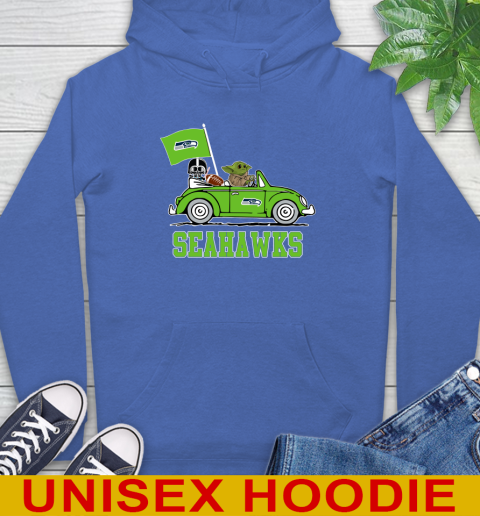 NFL Football Seattle Seahawks Darth Vader Baby Yoda Driving Star Wars Shirt Hoodie 9