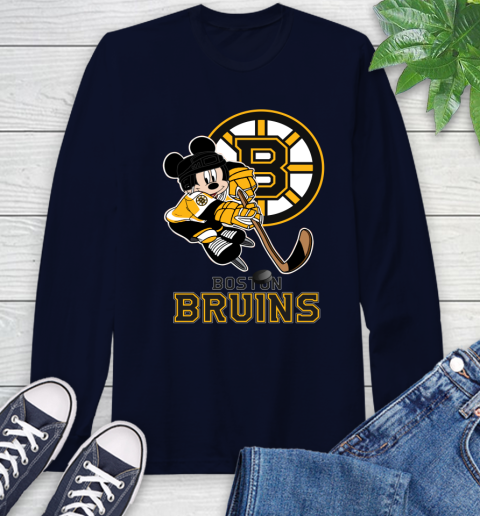 NHL Boston Bruins Mickey Mouse Disney Hockey T Shirt Long Sleeve T-Shirt 4