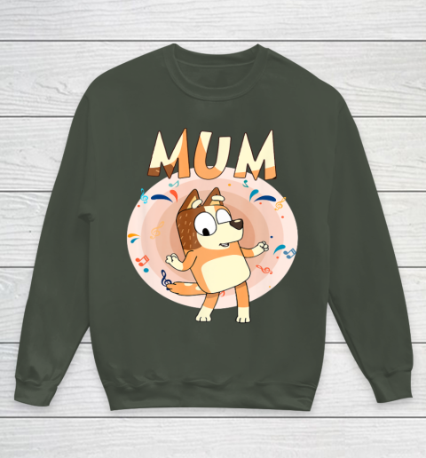 Bluey Dad Mom Funny Family Mother's Day Youth Sweatshirt 10