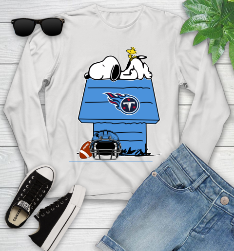 Tennessee Titans NFL Football Snoopy Woodstock The Peanuts Movie Youth Long Sleeve