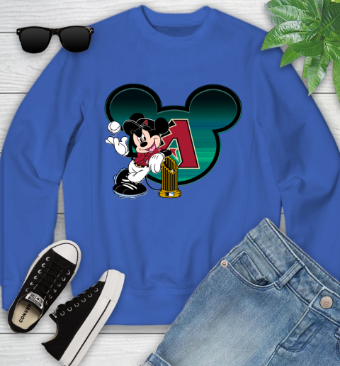 MLB Arizona Diamondbacks The Commissioner's Trophy Mickey Mouse Disney Youth Sweatshirt 8