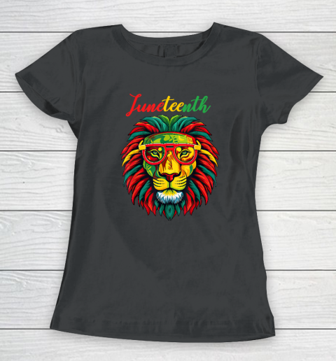 Lion Juneteenth Shirts Black History Freedom Women's T-Shirt