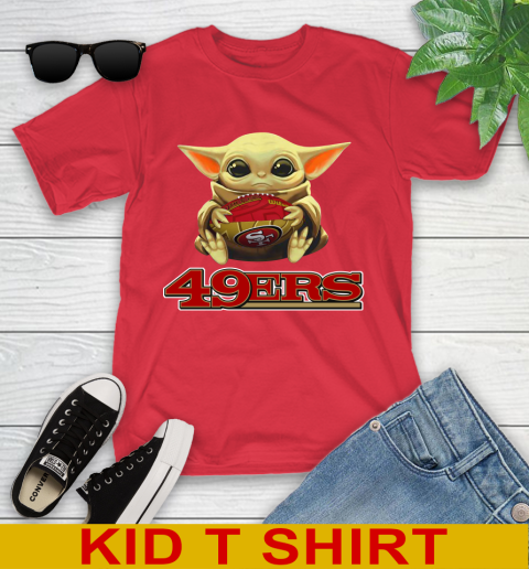 NFL Football San Francisco 49ers Baby Yoda Star Wars Shirt Youth T-Shirt 10