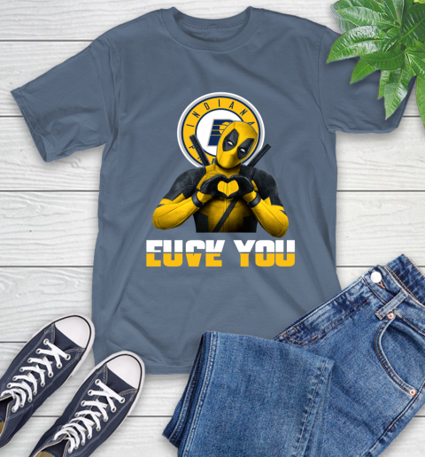NBA Indiana Pacers Deadpool Love You Fuck You Basketball Sports T-Shirt 8