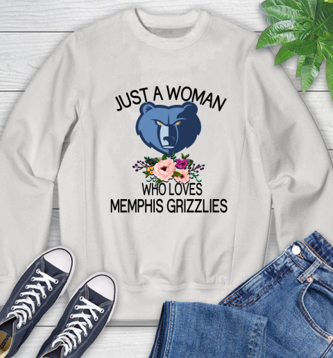 NBA Just A Woman Who Loves Memphis Grizzlies Basketball Sports Sweatshirt