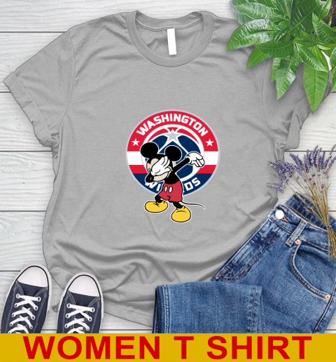 Washington Wizards NBA Basketball Dabbing Mickey Disney Sports Women's T-Shirt 5