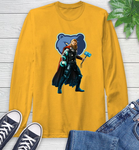 NBA Thor Avengers Endgame Basketball Memphis Grizzlies Long Sleeve T-Shirt 3