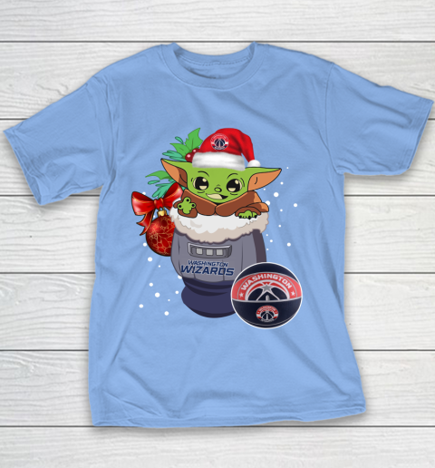 Washington Wizards Christmas Baby Yoda Star Wars Funny Happy NBA Youth T-Shirt 10