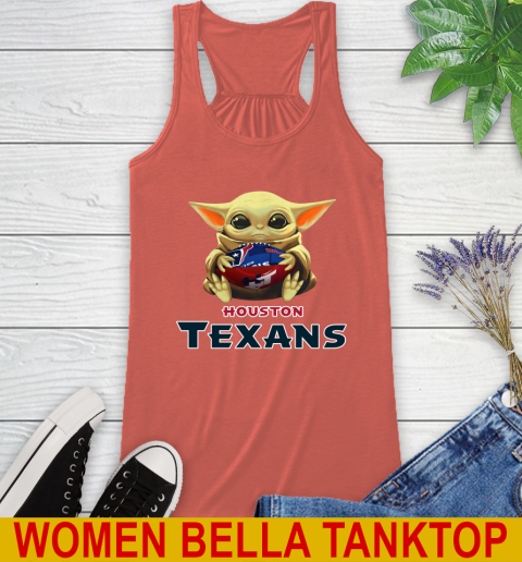NFL Football Houston Texans Baby Yoda Star Wars Shirt Racerback Tank - Image 5