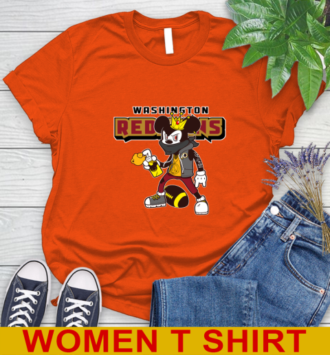 Washington Redskins NFL Football Mickey Peace Sign Sports Women's T-Shirt 4