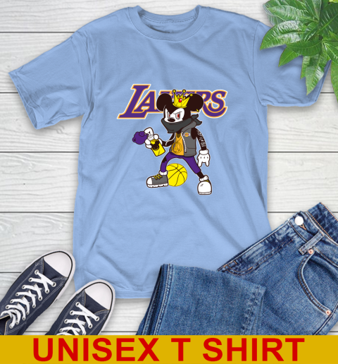 Los Angeles Lakers NBA Basketball Mickey Peace Sign Sports T-Shirt 11