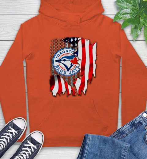 Toronto Blue Jays MLB Baseball American Flag Hoodie 4