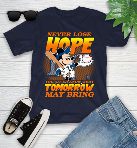 Kansas City Royals MLB Baseball Mickey Disney Never Lose Hope Youth T-Shirt 2