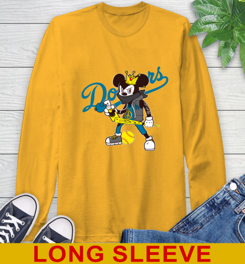 Los Angeles Dodgers MLB Baseball Mickey Peace Sign Sports Long Sleeve T-Shirt 3